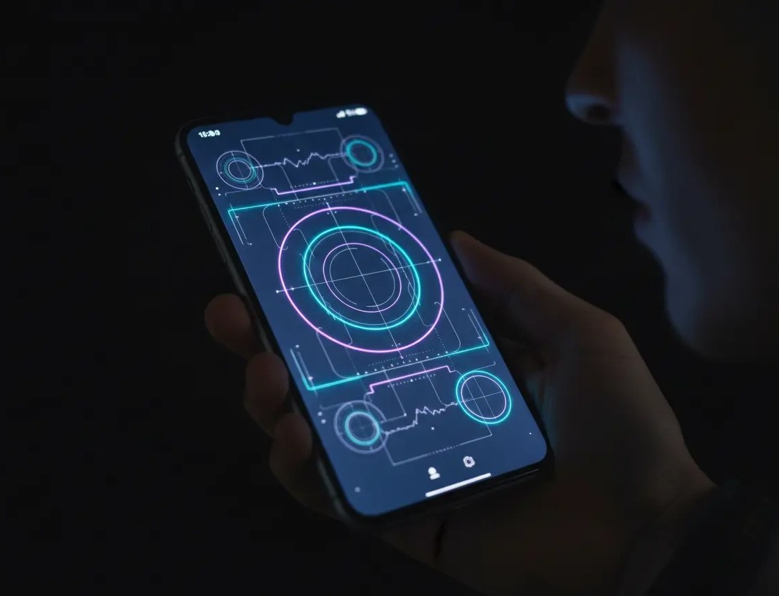Visuel abstrait lumineux évoquant un système simple et moderne